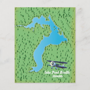 Prospectus 11,4 Cm X 14,2 Cm Carte du lac Pend Oreille Idaho
