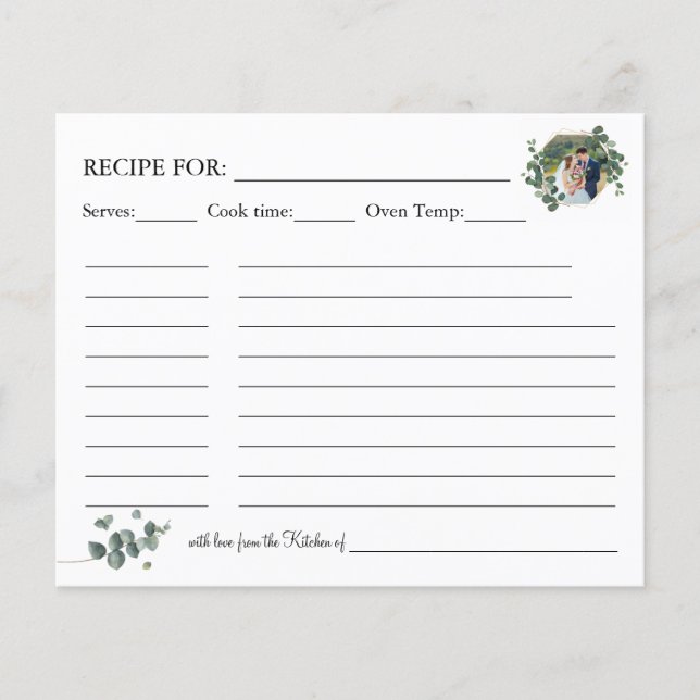 Prospectus 11,4 Cm X 14,2 Cm Carte Eucalyptus greenery Recette (Devant)