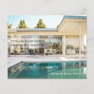 Prospectus 11,4 Cm X 14,2 Cm Carte postale de luxe pour biens immobiliers hors