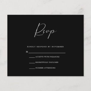 Prospectus 11,4 Cm X 14,2 Cm Carte RSVP noire Budget