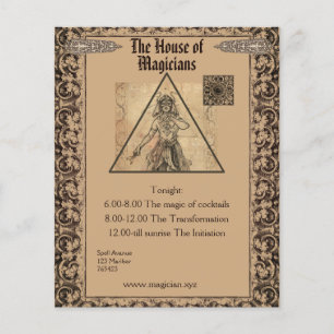 Prospectus 11,4 Cm X 14,2 Cm Carte Tarot magicien art personnalisable