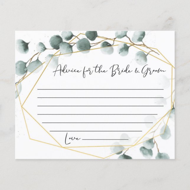 Prospectus 11,4 Cm X 14,2 Cm Cartes de conseil Mariage Eucalyptus (Devant)