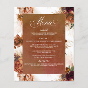 Prospectus 11,4 Cm X 14,2 Cm Cartes de menu en terre cuite Fleurs d'herbe de Pa