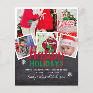 Prospectus 11,4 Cm X 14,2 Cm Cartes de vacances de Noël de la photo BUDGET - Co