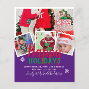 Prospectus 11,4 Cm X 14,2 Cm Cartes de vacances de Noël de la photo BUDGET - Co