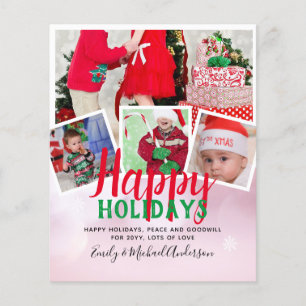 Prospectus 11,4 Cm X 14,2 Cm Cartes de vacances de Noël de la photo BUDGET - Co