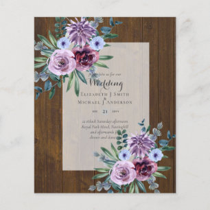 Prospectus 11,4 Cm X 14,2 Cm Cartes d'invitation de mariage à budget limité Fle