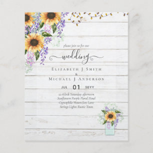 Prospectus 11,4 Cm X 14,2 Cm CARTES D'INVITATION DE MARIAGE À PETIT BUDGET Tour