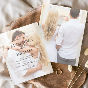 Prospectus 11,4 Cm X 14,2 Cm Cartes d'invitation de mariage avec photo à petit 