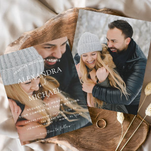 Prospectus 11,4 Cm X 14,2 Cm Cartes d'invitation de mariage avec photo à petit