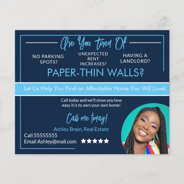 Prospectus 11,4 Cm X 14,2 Cm Cartes postales de location immobilière (Devant)