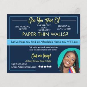 Prospectus 11,4 Cm X 14,2 Cm Cartes postales de location immobilière