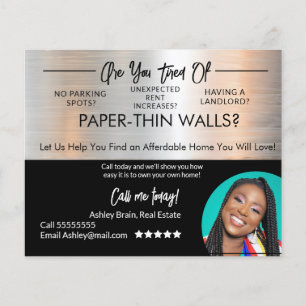 Prospectus 11,4 Cm X 14,2 Cm Cartes postales Gras & Funky metal Immobilier