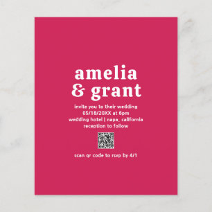 Prospectus 11,4 Cm X 14,2 Cm Carton d'invitation de mariage budget Code QR Viva
