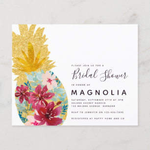 Prospectus 11,4 Cm X 14,2 Cm Carton d'invitation de mariage floral à l'ananas e