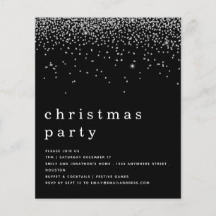 Prospectus 11,4 Cm X 14,2 Cm Carton d'invitation noir pour fête de Noël avec pa