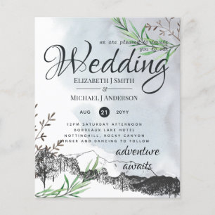 Prospectus 11,4 Cm X 14,2 Cm Carton d'invitation pour un mariage rustique en mo