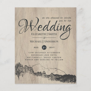 Prospectus 11,4 Cm X 14,2 Cm Cartons d'invitation de mariage à petit budget