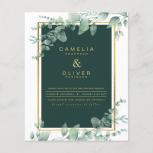 Prospectus 11,4 Cm X 14,2 Cm Cartons d'invitation de mariage Eucalyptus Vert Em