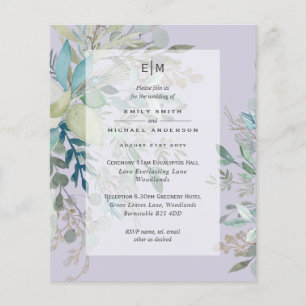 Prospectus 11,4 Cm X 14,2 Cm Cérémonie de Mariage Lavender Sage BUDGET D'Accuei