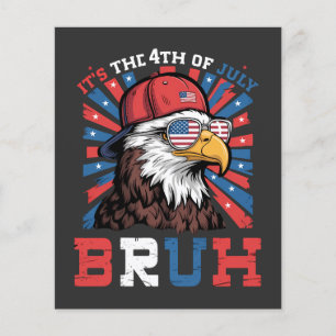 Prospectus 11,4 Cm X 14,2 Cm C'est le 4 juillet Bruh Aigle américain Patriotiqu
