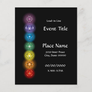 Prospectus 11,4 Cm X 14,2 Cm Chakras Événement Petit Flyer