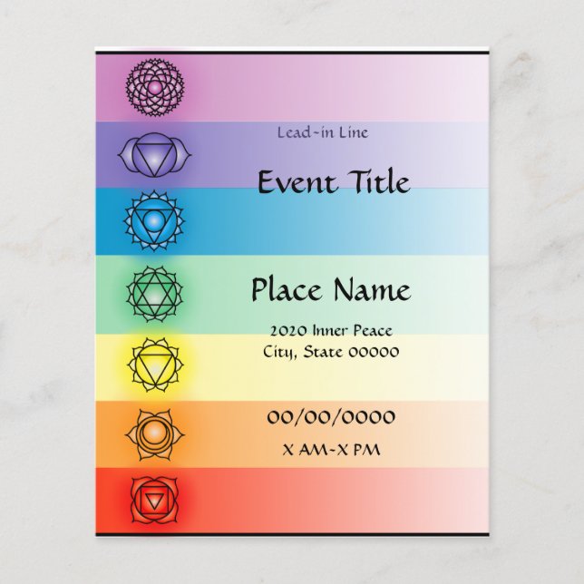 Prospectus 11,4 Cm X 14,2 Cm Chakras Event Small Flyer 2 (Devant)