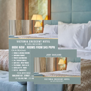 Prospectus 11,4 Cm X 14,2 Cm Chambre D'Hôtel, Hébergement D'Hôtel Publicité Cir