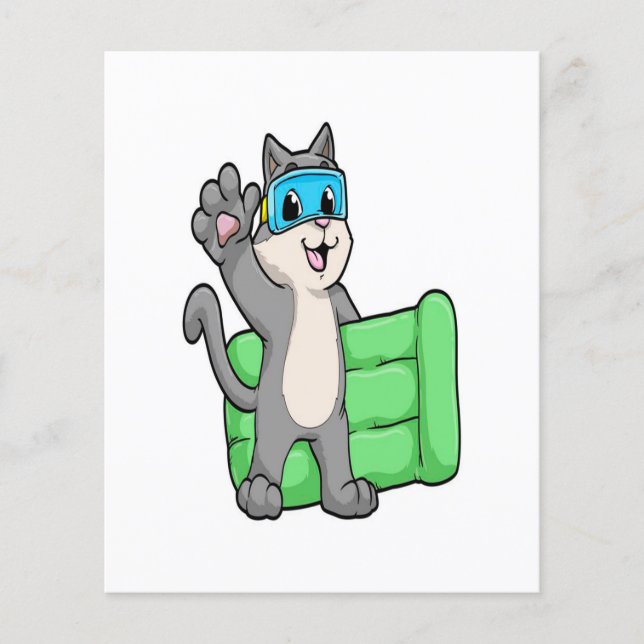 Prospectus 11,4 Cm X 14,2 Cm Chat nage lunettes Lilo (Devant)