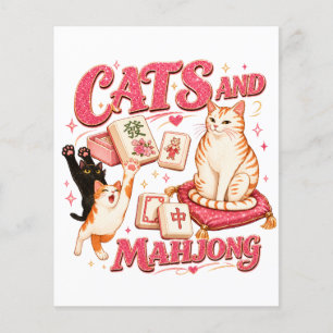 Prospectus 11,4 Cm X 14,2 Cm Chats et Mahjong