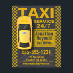 Prospectus 11,4 Cm X 14,2 Cm Chauffeur de taxi d'affaires du service de taxi ja<br><div class="desc">Modèle pour les entreprises de services de taxi. Avec une voiture de taxi jaune avec vue panoramique sur une rue. Parfait pour les chauffeurs de taxi / taxi et autres services de transport.</div>