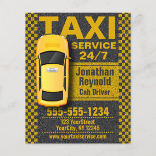 Prospectus 11,4 Cm X 14,2 Cm Chauffeur de taxi d'affaires du service de taxi ja