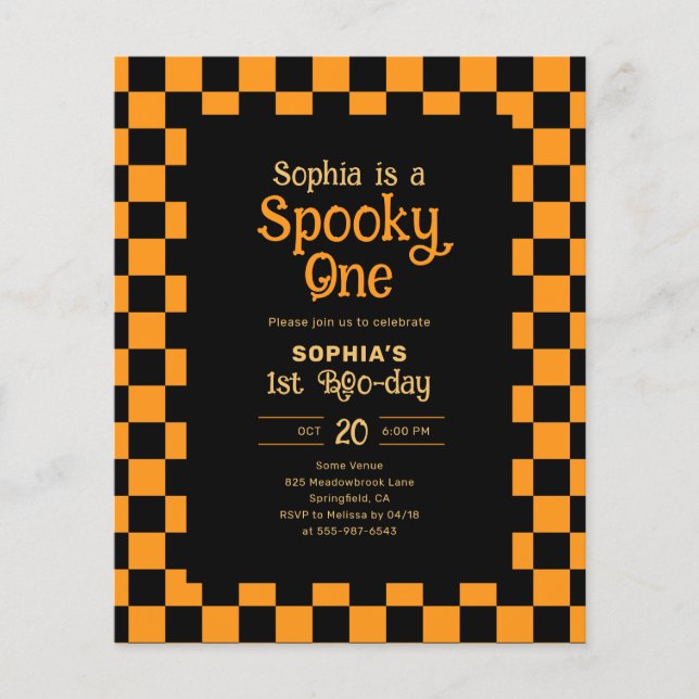 Prospectus 11,4 Cm X 14,2 Cm Cheap Retro Spooky One Halloween Birthday (Devant)