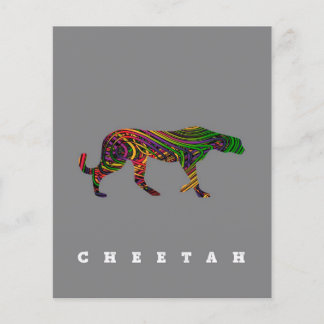 Prospectus 11,4 Cm X 14,2 Cm Cheetah Design cool| Cadeau de jour animal Flyer