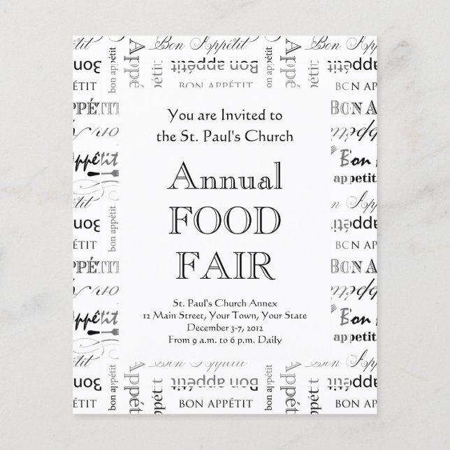 Prospectus 11,4 Cm X 14,2 Cm Chef cuisinier Bon Appetit (Dos)