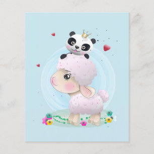 Prospectus 11,4 Cm X 14,2 Cm Chibi Sheep Bébé mouton Agneau d'amour pour le