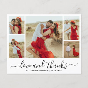 Prospectus 11,4 Cm X 14,2 Cm Chic Photo Collage Budget Mariage Merci Circulaire