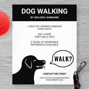 Prospectus 11,4 Cm X 14,2 Cm Chien disant Promenade ? - Promeneur de chien noir