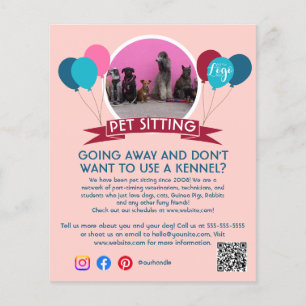 Prospectus 11,4 Cm X 14,2 Cm chien walker animal de compagnie assis service de 