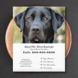 Prospectus 11,4 Cm X 14,2 Cm Chien Walker Animaux de compagnie Sitter Photo per<br><div class="desc">Un flyer blanc épuré et minimaliste avec une photo personnalisable d'un Labrador noir mignon,  parfait pour marcheur de chiens et gardien de chiens,  éducateur de comportement canin,  toiletteur. Vous pouvez remplacer la photo par votre propre logo ! A l'arrière se trouve un motif de pattes de chien !</div>