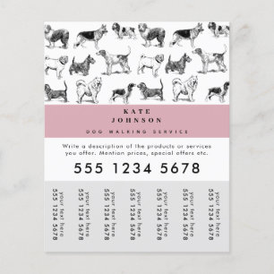 Prospectus 11,4 Cm X 14,2 Cm Chien Walker Grooming Chien Trainer Tags Tear Off