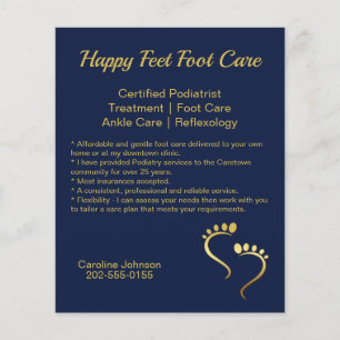 Prospectus 11,4 Cm X 14,2 Cm Chiropodiste podiatre promo Blue Business