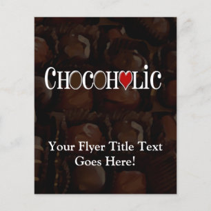 Prospectus 11,4 Cm X 14,2 Cm Chocoholic, Brown foncé et Coeur rouge Conception