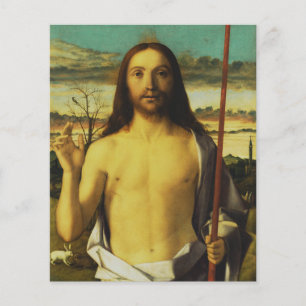 Prospectus 11,4 Cm X 14,2 Cm Christ en bénédiction par Giovanni Bellini