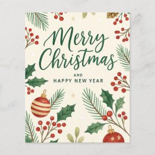 Prospectus 11,4 Cm X 14,2 Cm Christmas & New Year Holiday Card