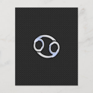 Prospectus 11,4 Cm X 14,2 Cm Chrome comme signe du zodiaque Cancer