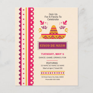 Prospectus 11,4 Cm X 14,2 Cm Cinco De Mayo Invitation flyer