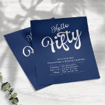 Prospectus 11,4 Cm X 14,2 Cm Cinquante Bleu Blanc Budget 50e Invitation anniver<br><div class="desc">Célébrez votre 50e anniversaire en style avec ce prospectus d'invitation à thème bleu et blanc sophistiqué. Parfait pour votre cinquantaine et fabuleux bain d'anniversaire, cette invitation fera de votre fête une exception. Grâce à son design élégant et moderne, ce prospectus saura rendre vos invités enthousiastes à se joindre à la...</div>