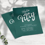 Prospectus 11,4 Cm X 14,2 Cm Cinquante Green White Budget 50e Invitation annive<br><div class="desc">Célébrez l'aventure de cinquante ans avec ce charmant flyer d'invitation à 50e anniversaire à budget vert et blanc. Faites savoir à vos invités à quel point ce jalon est spécial avec le joyeux design "bonjour cinquante". Assurez-vous d'inclure tous les détails de votre célébration, y compris la date, l'heure et le...</div>