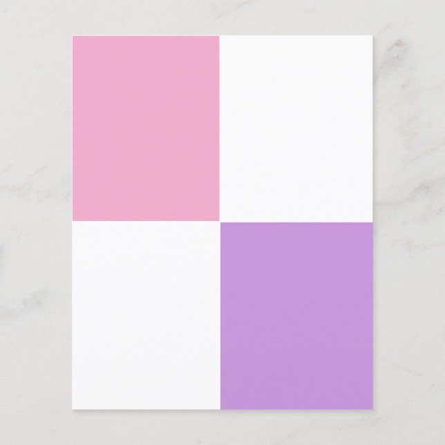 Prospectus 11,4 Cm X 14,2 Cm Circulaire AJUSTABLE Rose, Blanc et Lavande (Dos)